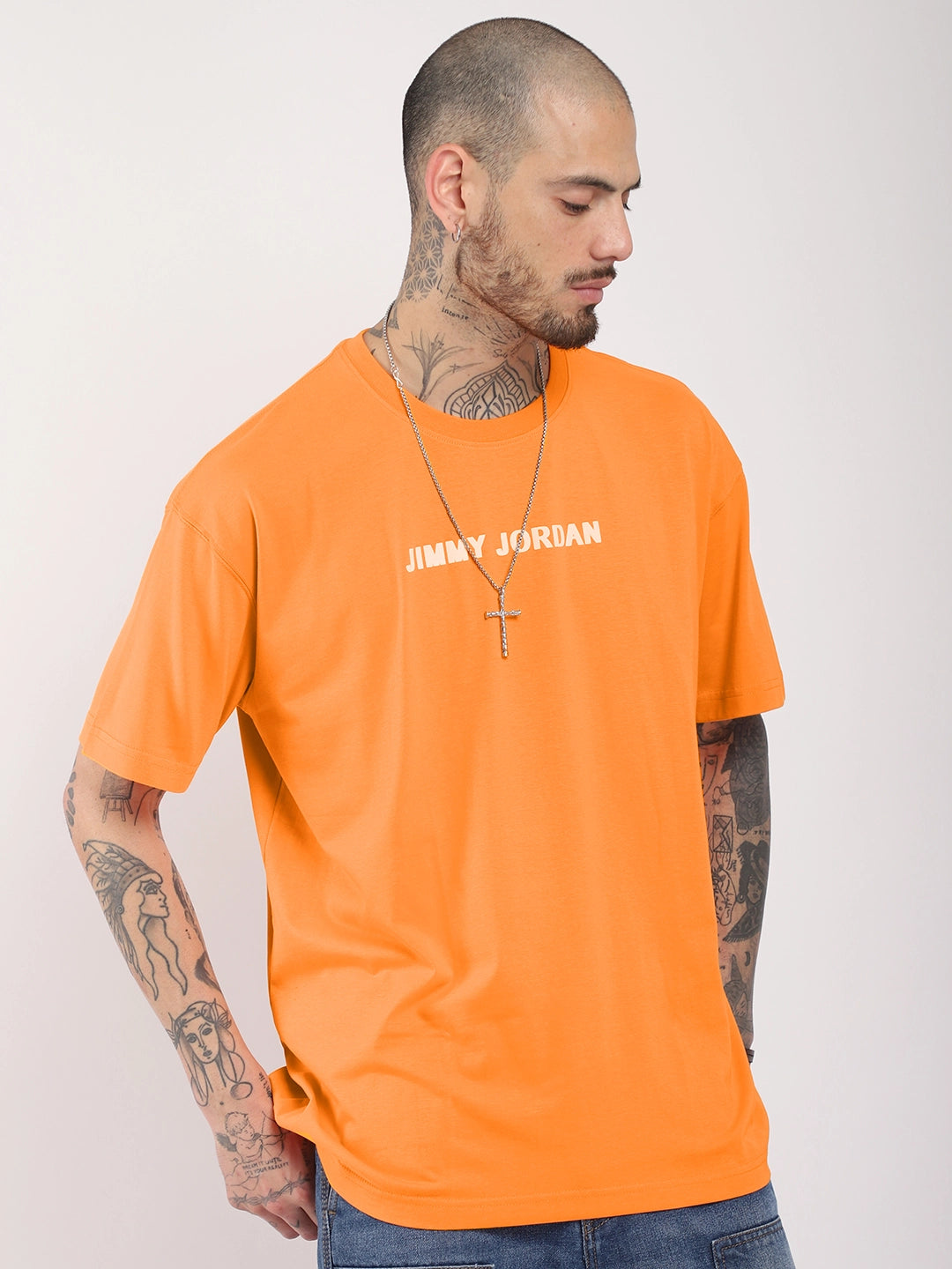Human Being Oversized Orange T-Shirt