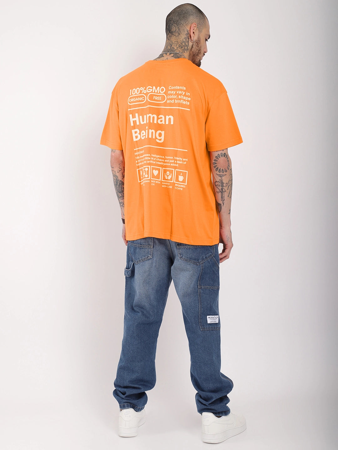 Human Being Oversized Orange T-Shirt