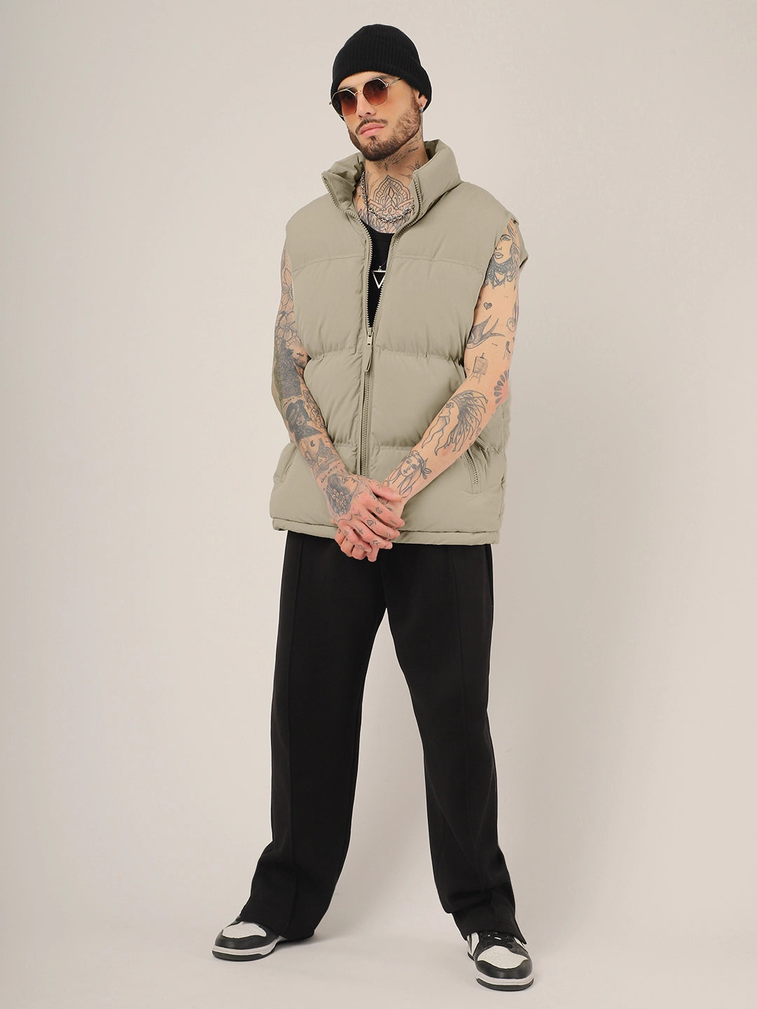 Cut Sleeves Puffer Jacket