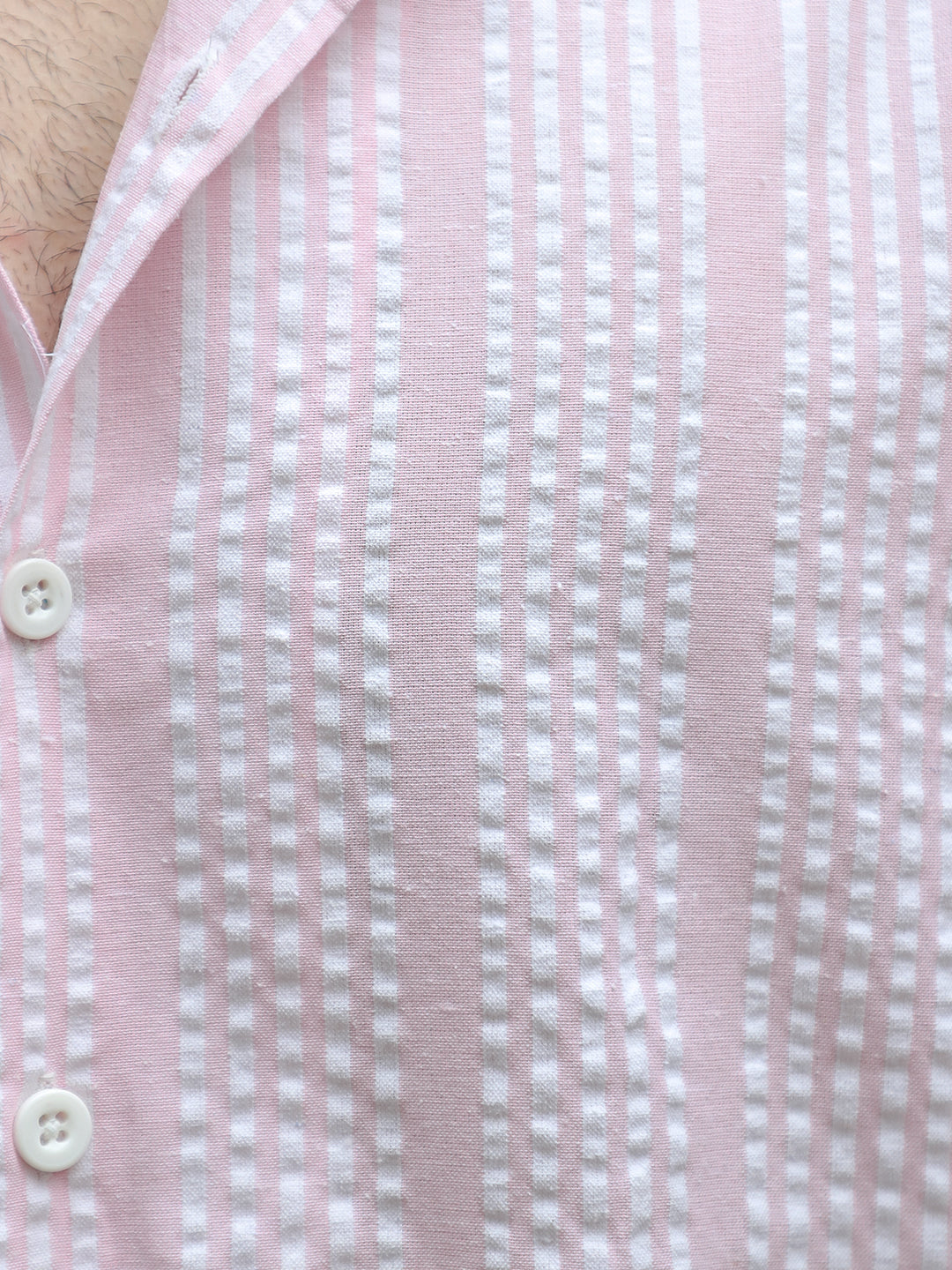 SnugSky Rouge Pink Half Sleeve Stripe Shirt