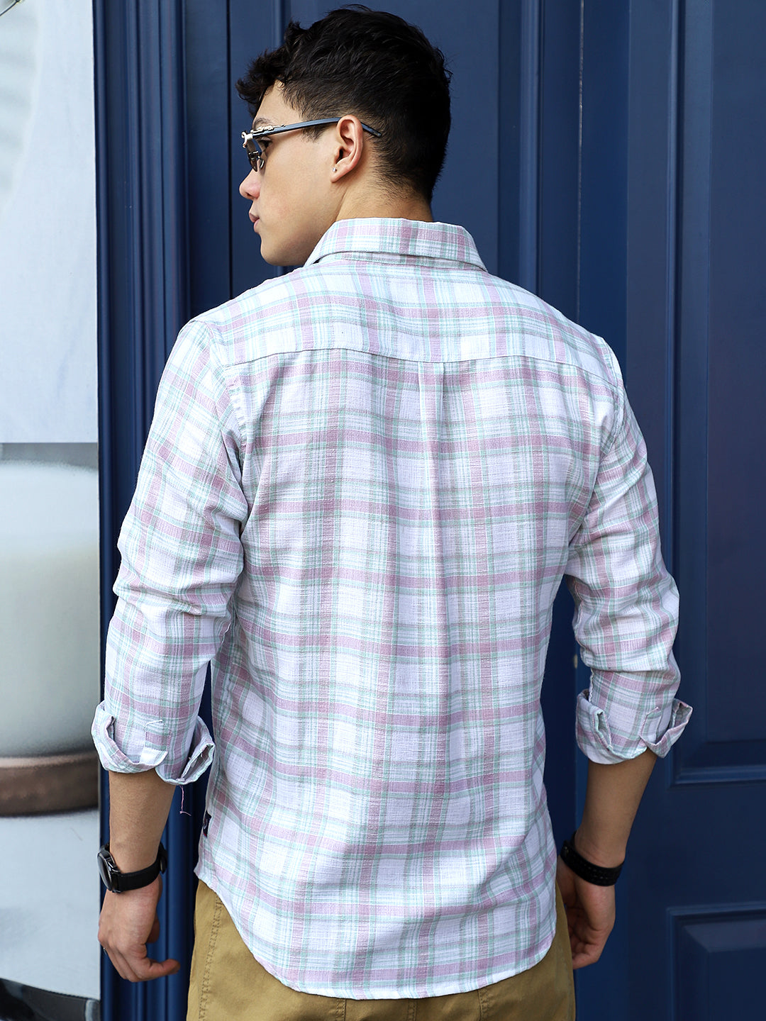 Cortese Cut Light Green Check Shirt