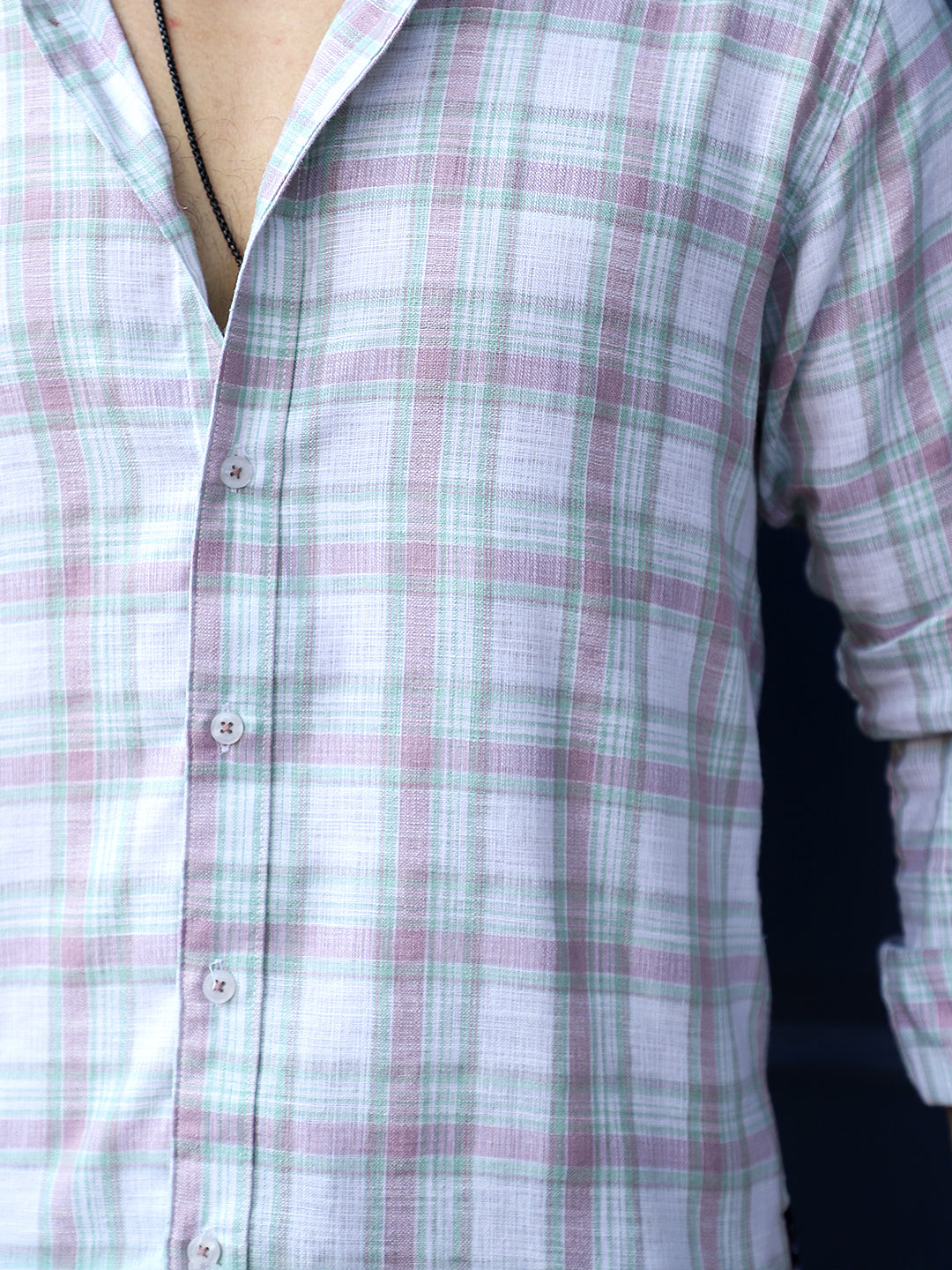 Cortese Cut Light Green Check Shirt