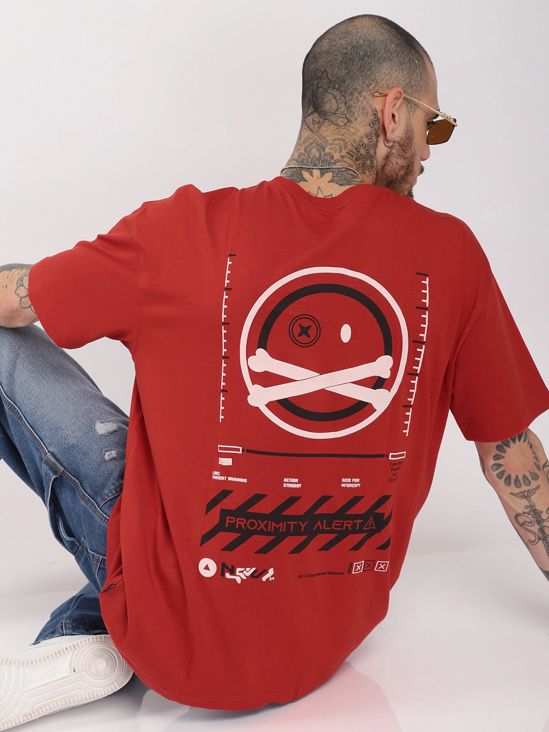 Proximity Alert Oversized Red T-Shirt