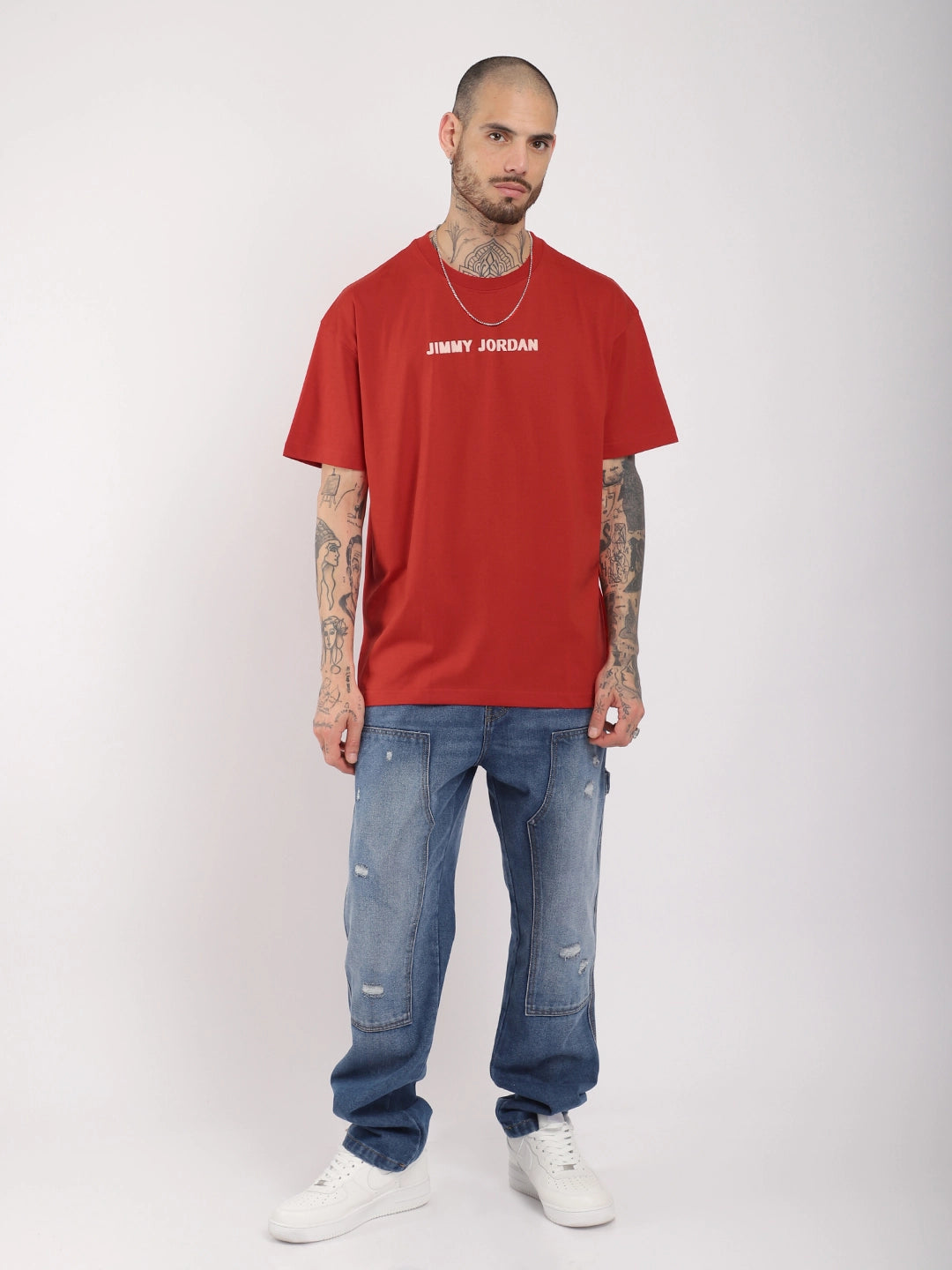 Human Being Oversized Red T-Shirt