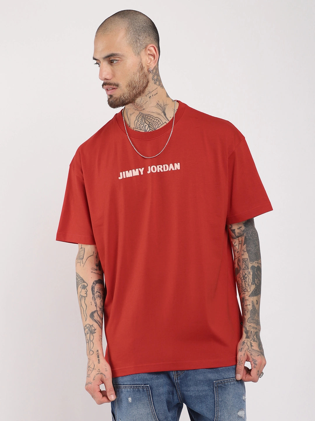 Human Being Oversized Red T-Shirt