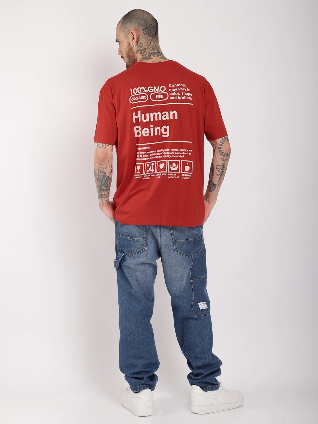Human Being Oversized Red T-Shirt