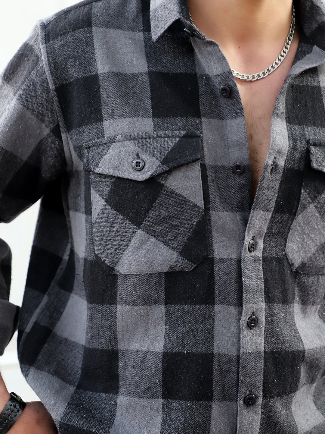 Greylock Black Check Full Sleeve Shirt