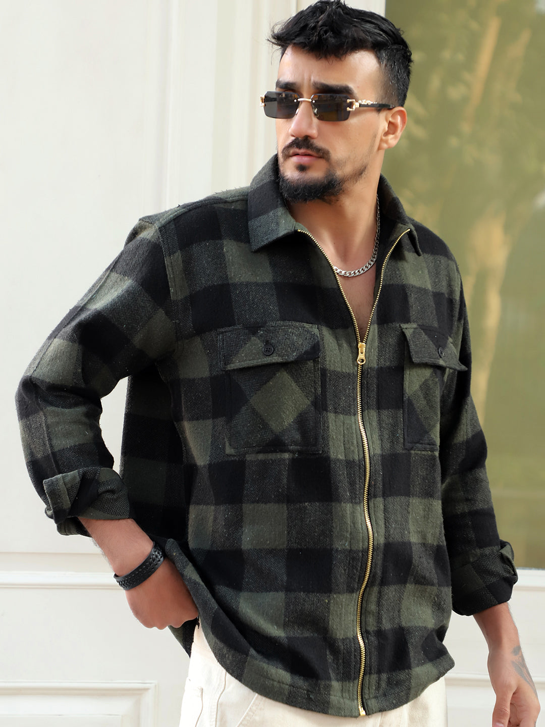 Ashford Pine Green Check Full Sleeve Shirt