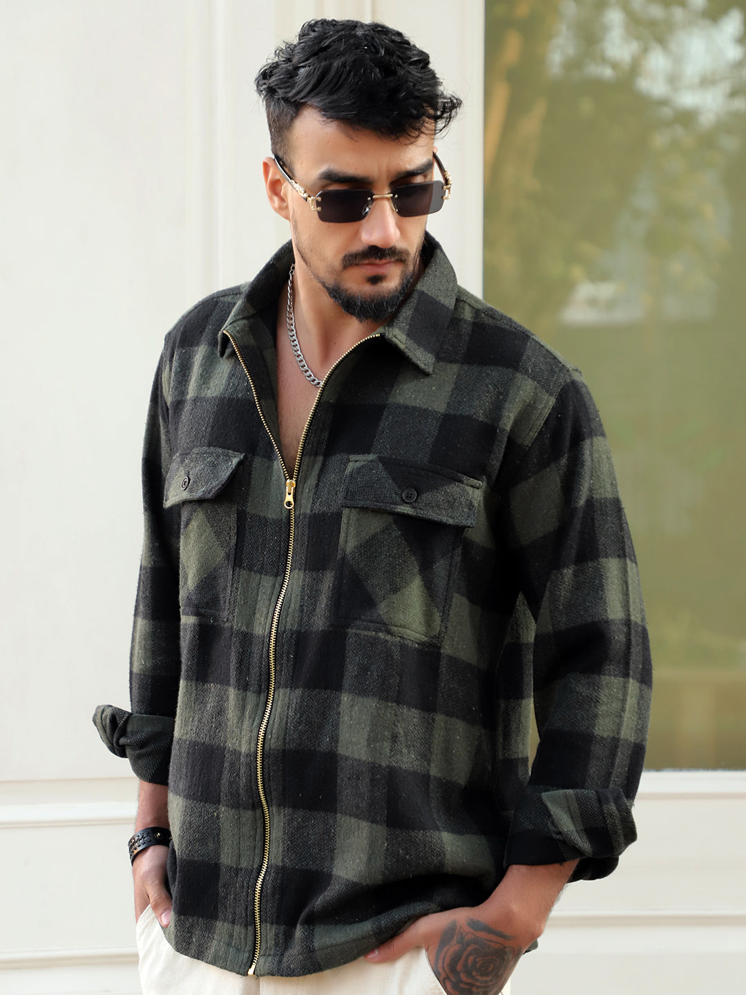 Ashford Pine Green Check Full Sleeve Shirt