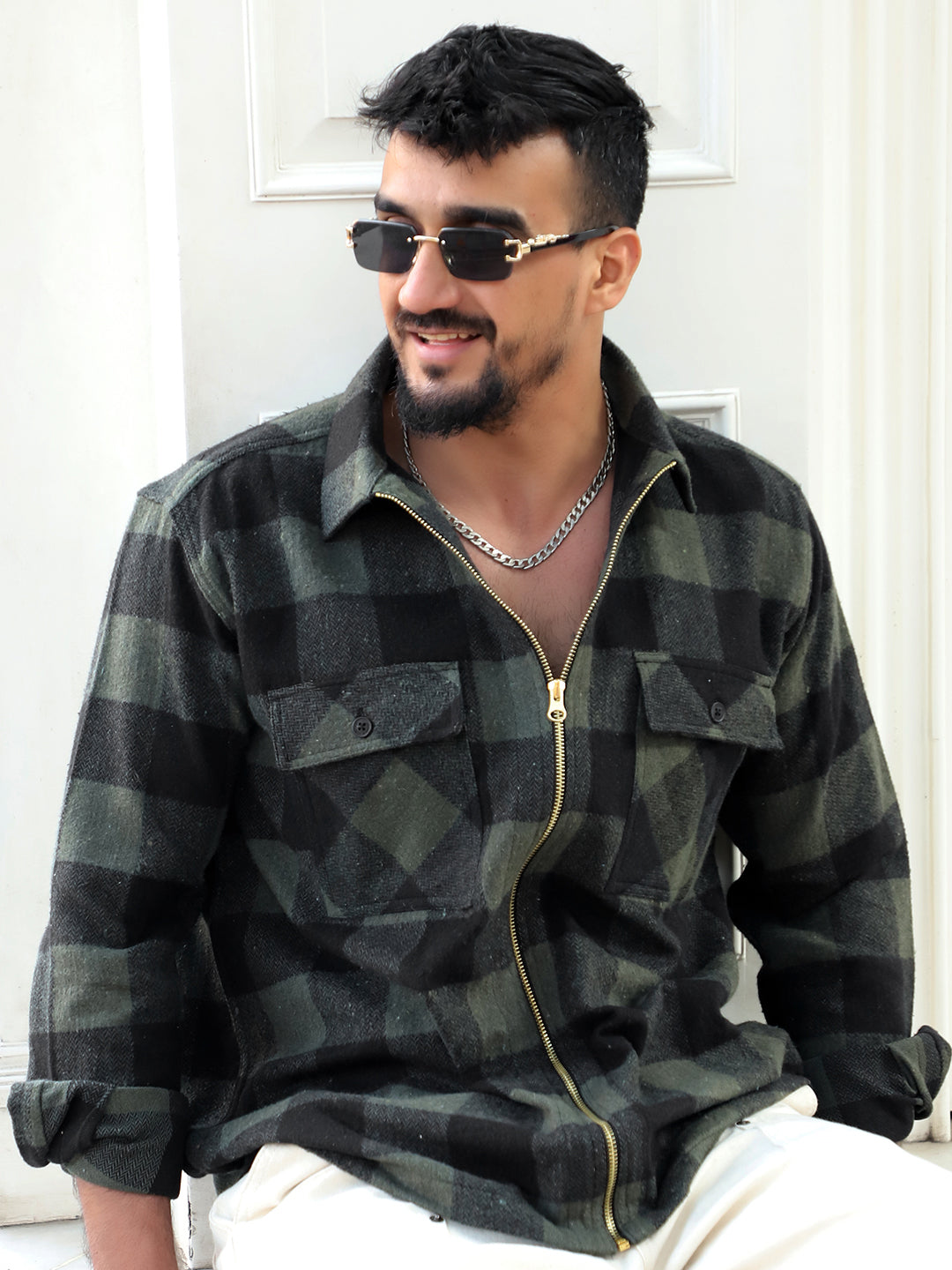 Ashford Pine Green Check Full Sleeve Shirt