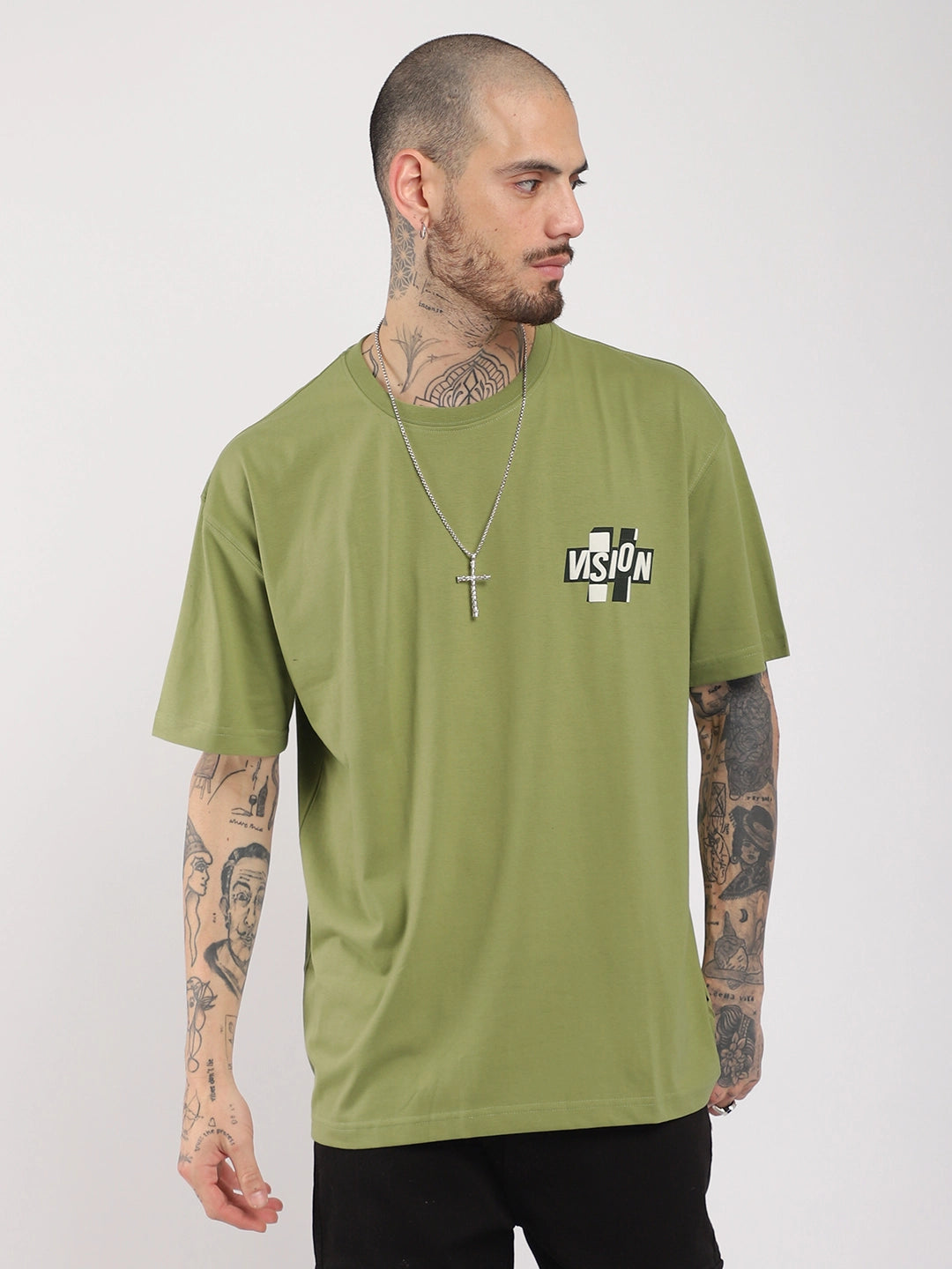 Vision Oversized Green T-Shirt