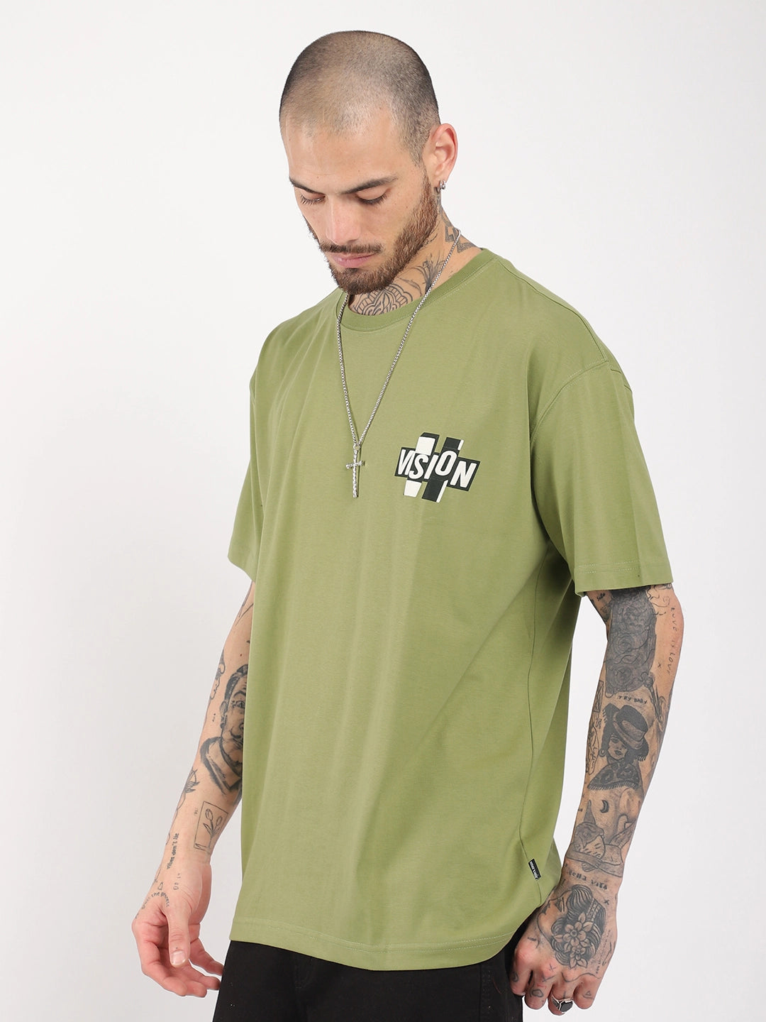 Vision Oversized Green T-Shirt