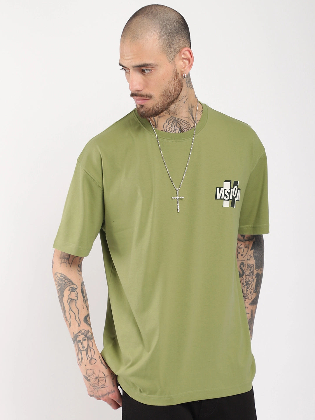 Vision Oversized Green T-Shirt