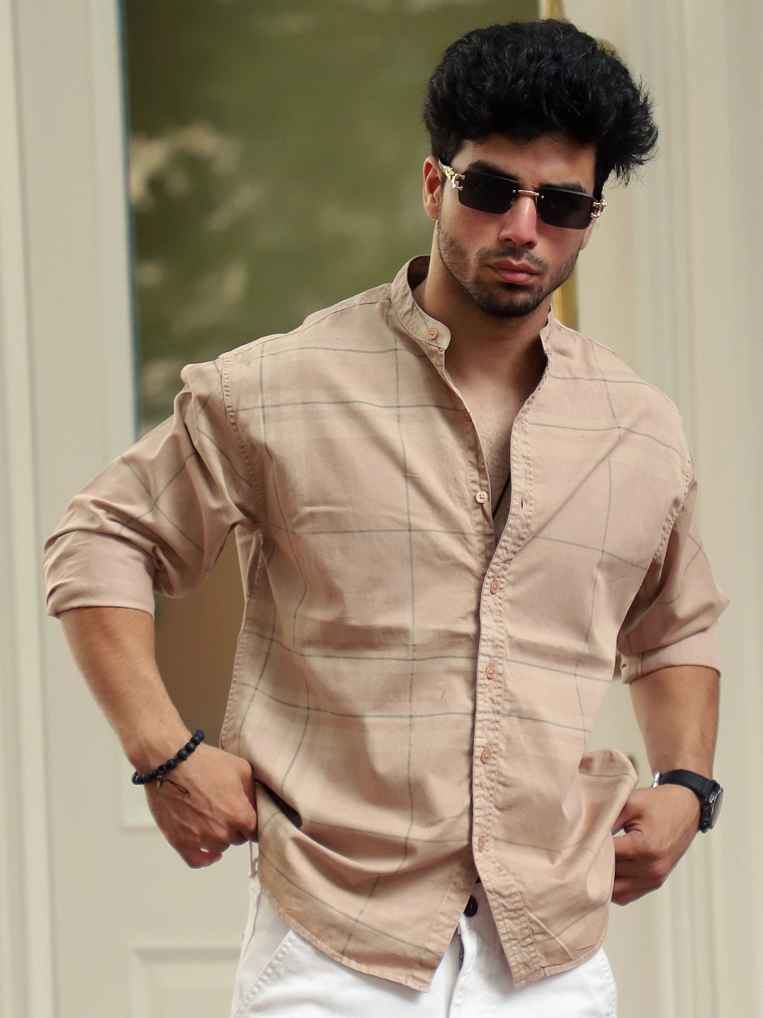 Ink Nest Light Peach Cotton Shirts