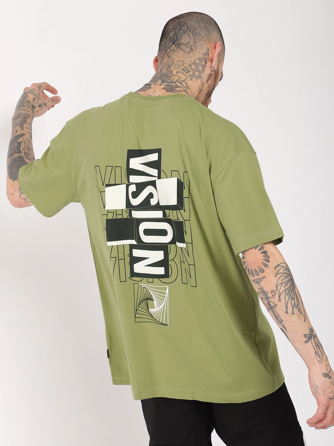 Vision Oversized Green T-Shirt