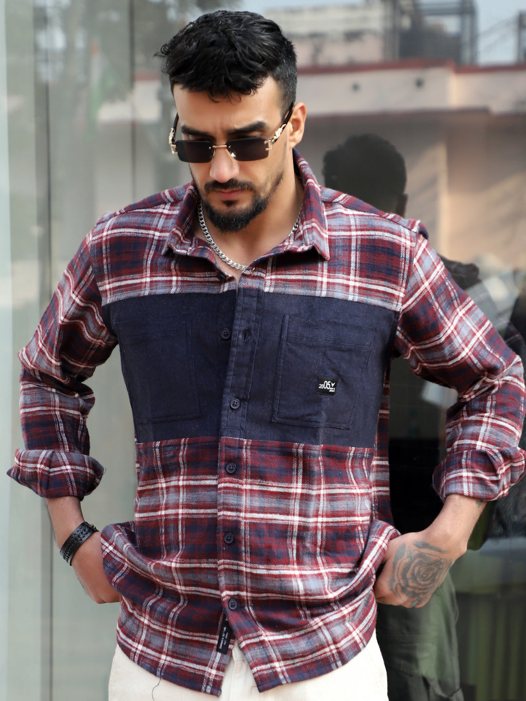 Thunderbird Maroon Check Full Sleeve Shirt