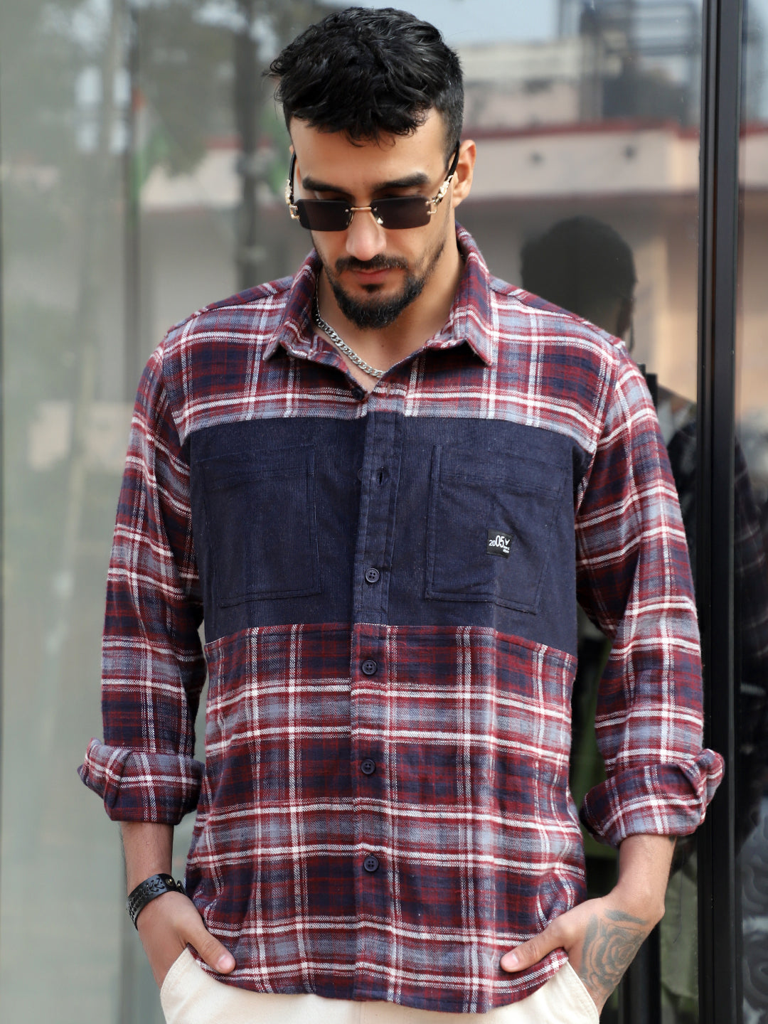 Thunderbird Maroon Check Full Sleeve Shirt