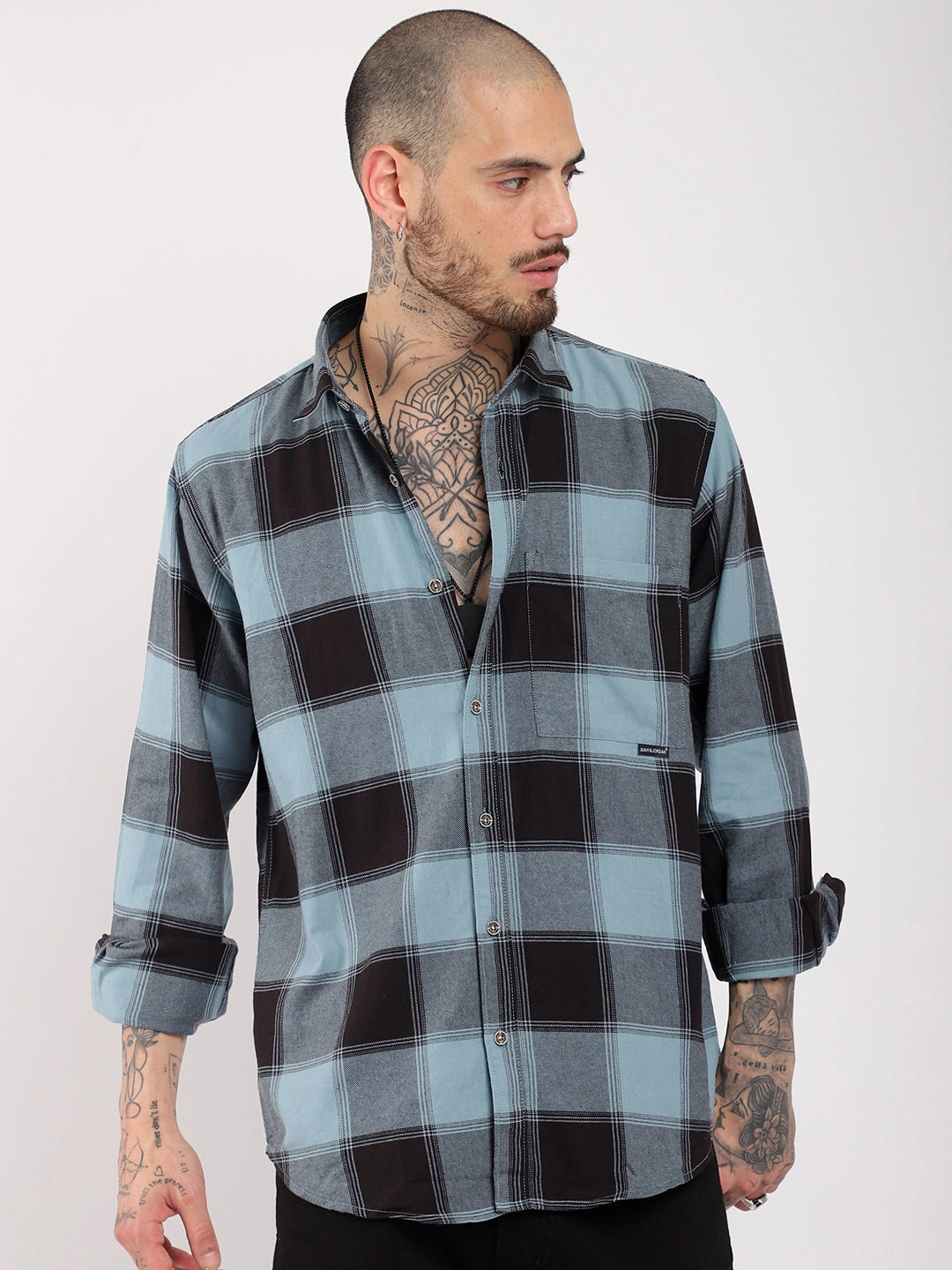 Checked Slate Full Sleeve Shirt