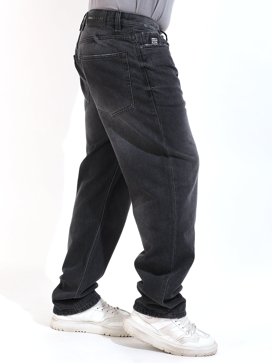 BAGGY DENIM PANTS - Gray