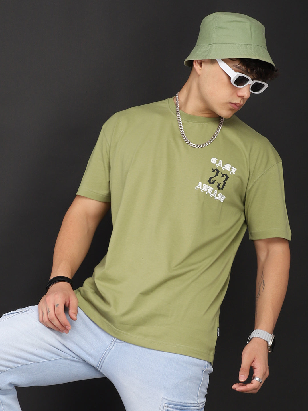Game A Blast Oversized Green T-Shirt