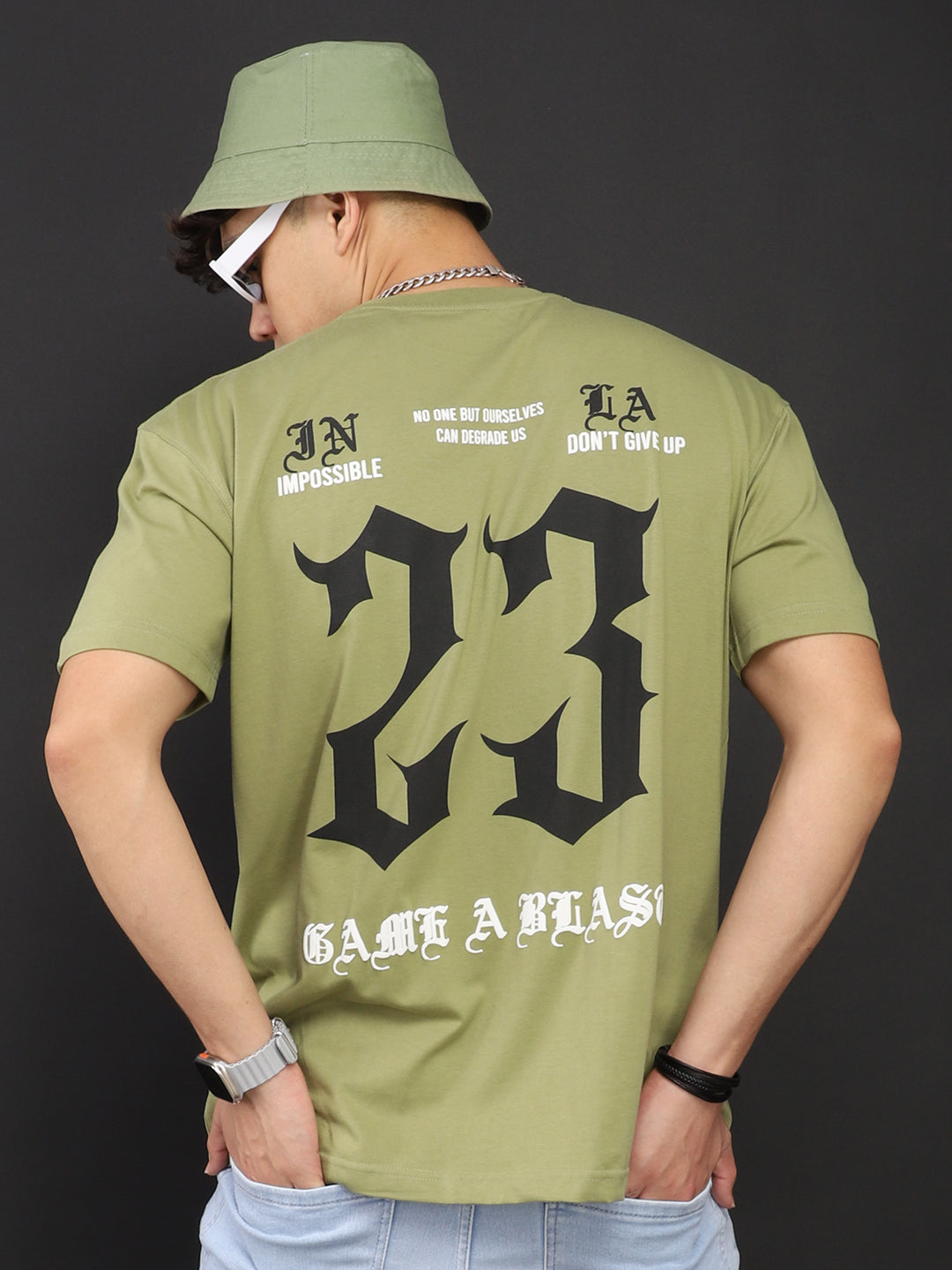 Game A Blast Oversized Green T-Shirt