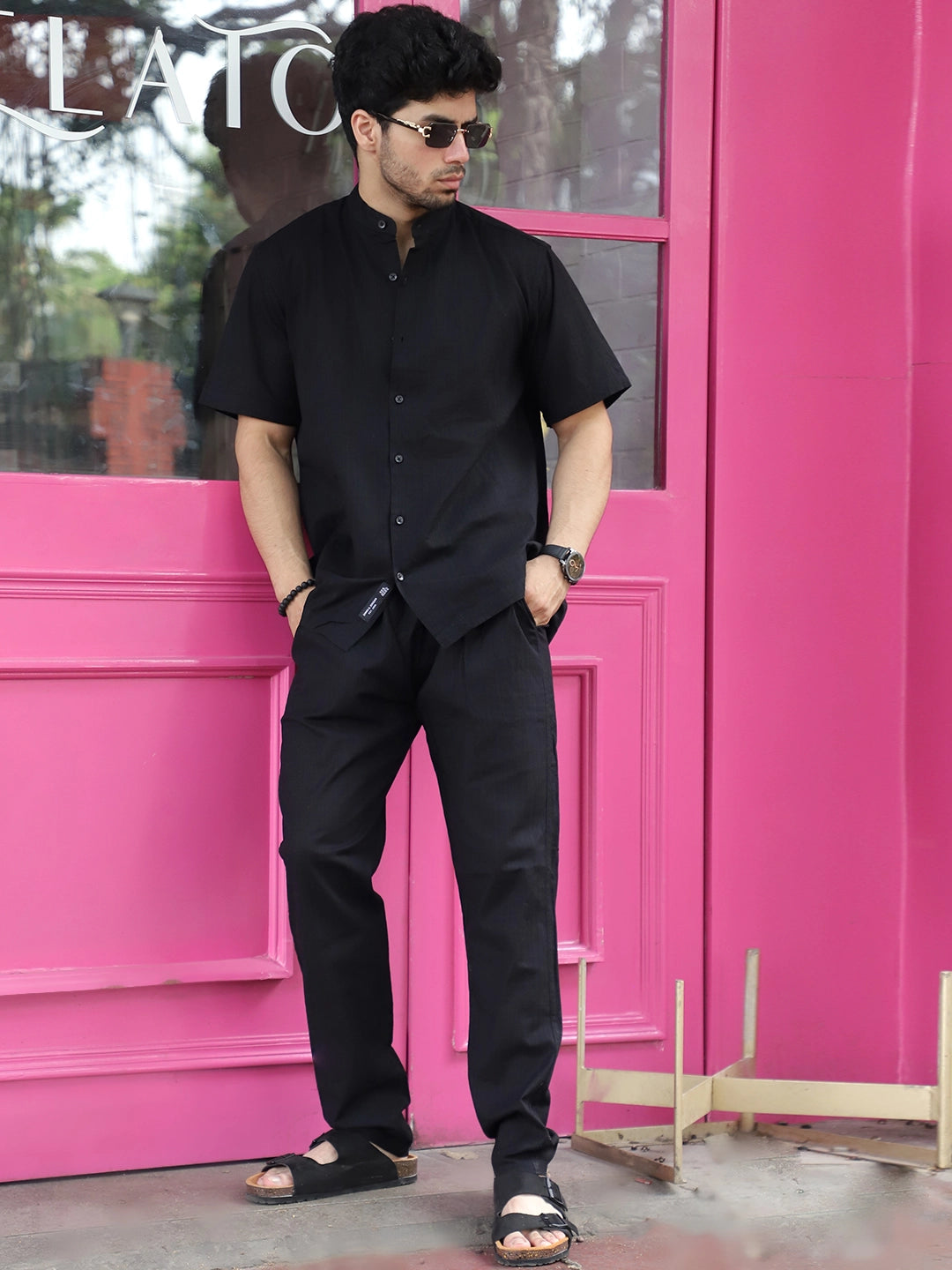 Boulevard Black Cotton Co-Ord Set