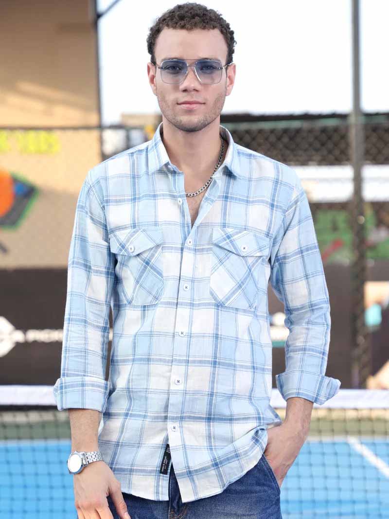 Pineflare Blue Check Full Sleeve Shirt
