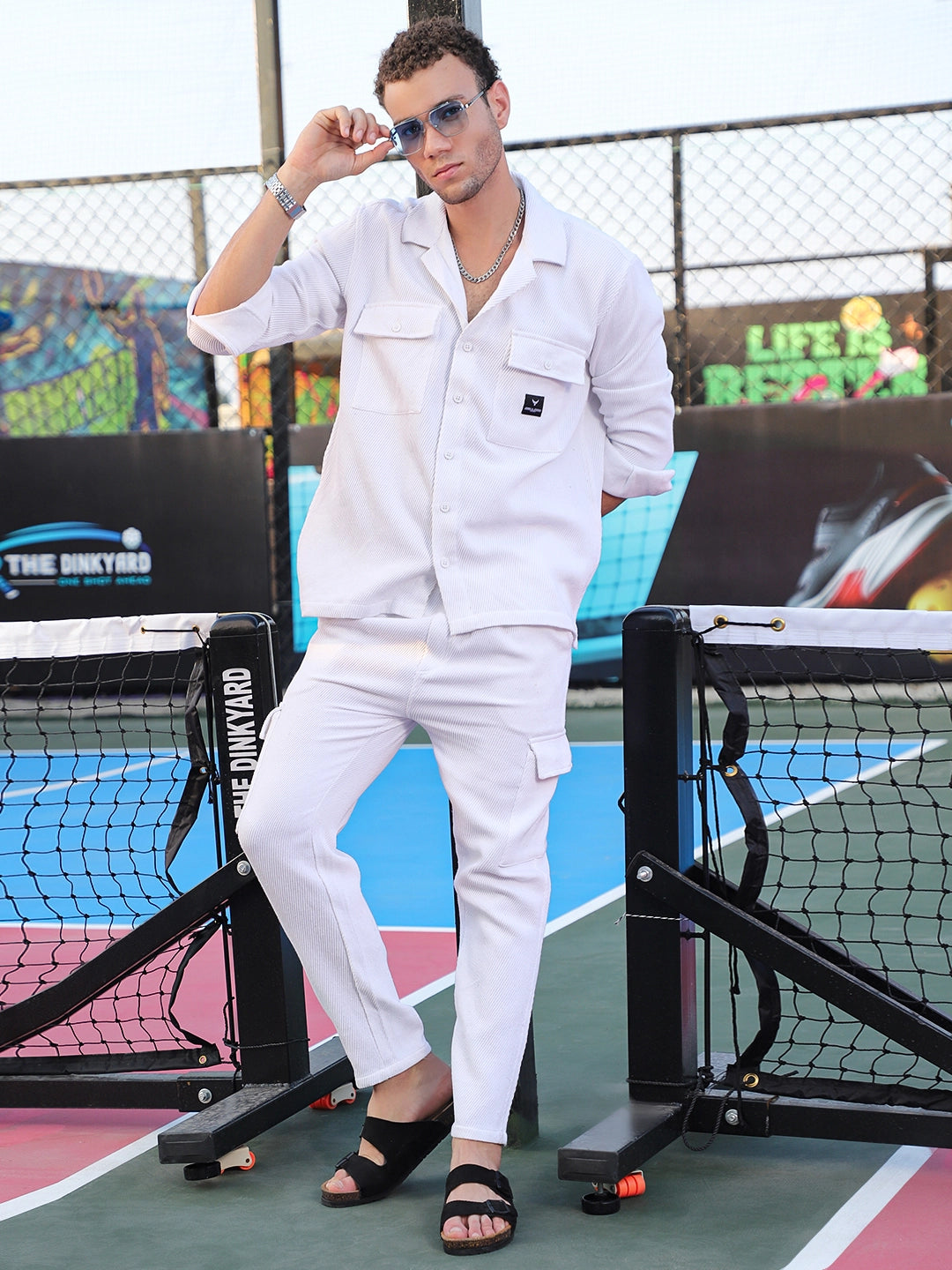 Vanta White Cotrise Co Ord Set