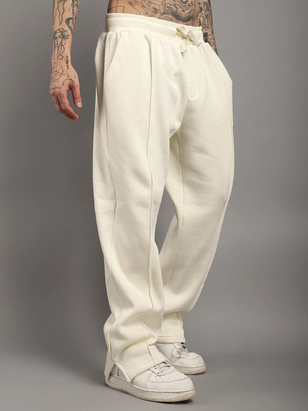 White Fleece Tracksuit Men