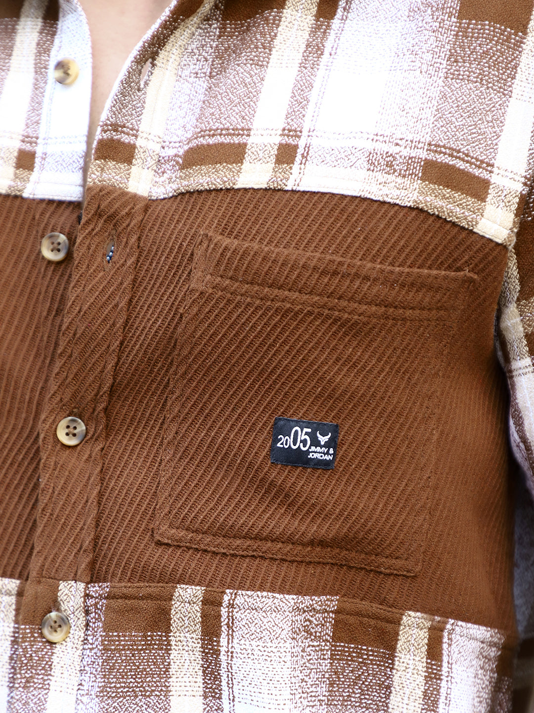 Thunderbird Caramel Brown Check Full Sleeve Shirt