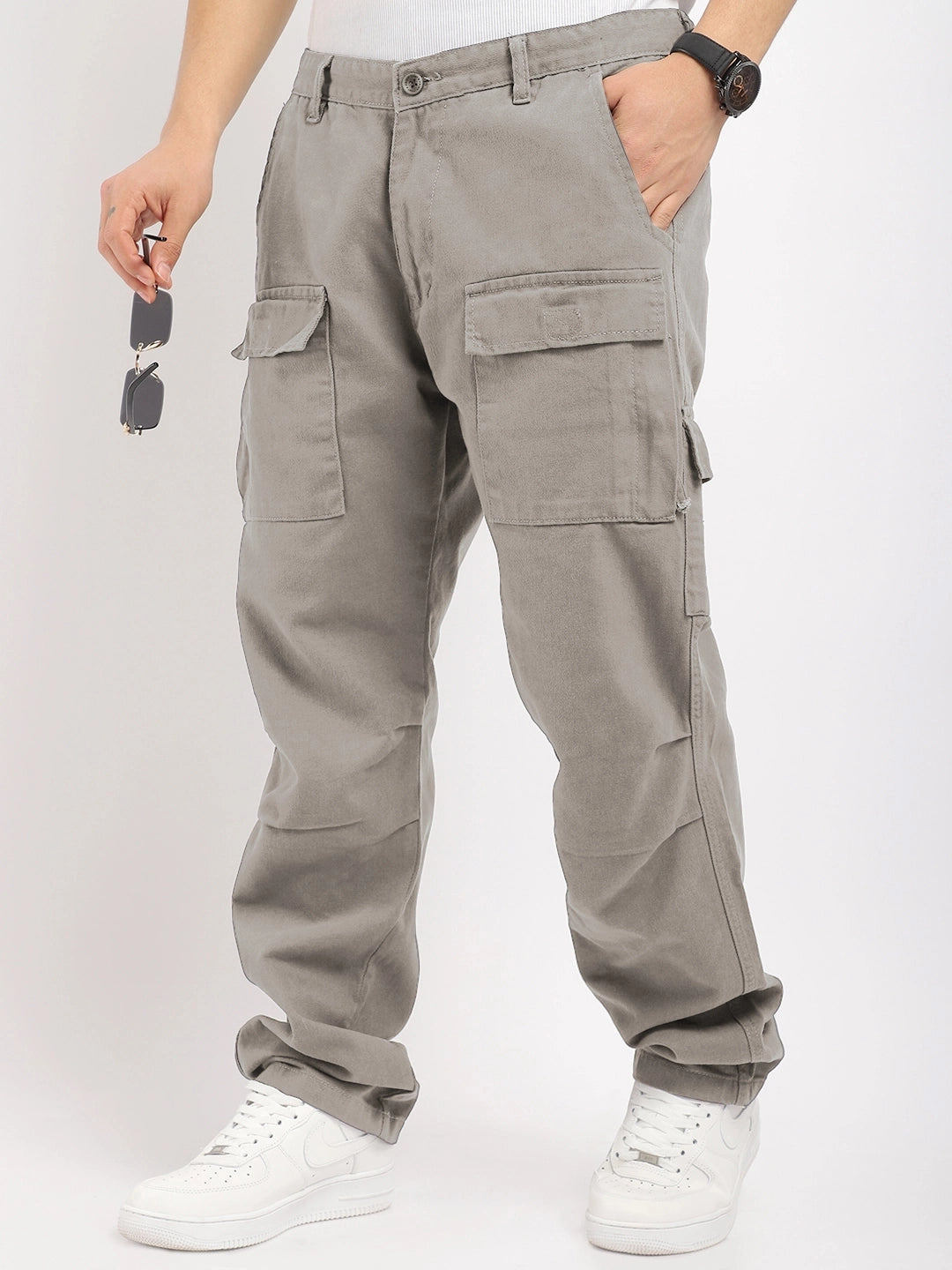 Riverside Stone Grey Cotton Cargo