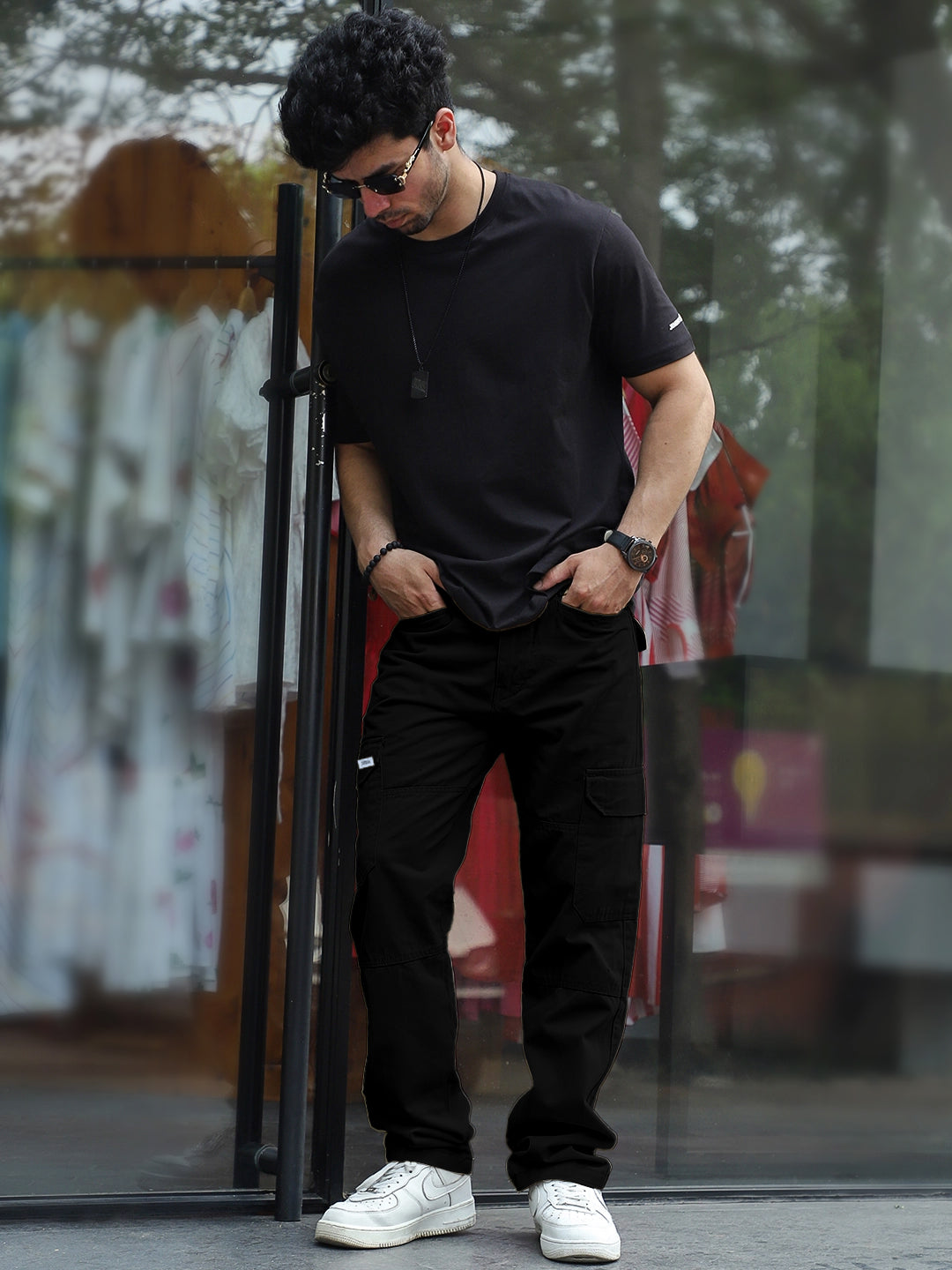 Harlow Hues Black Cotton Cargo