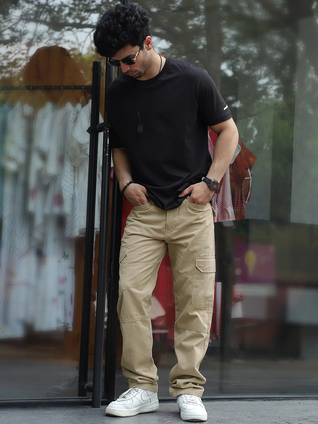 Harlow Hues Beige Cotton Cargo