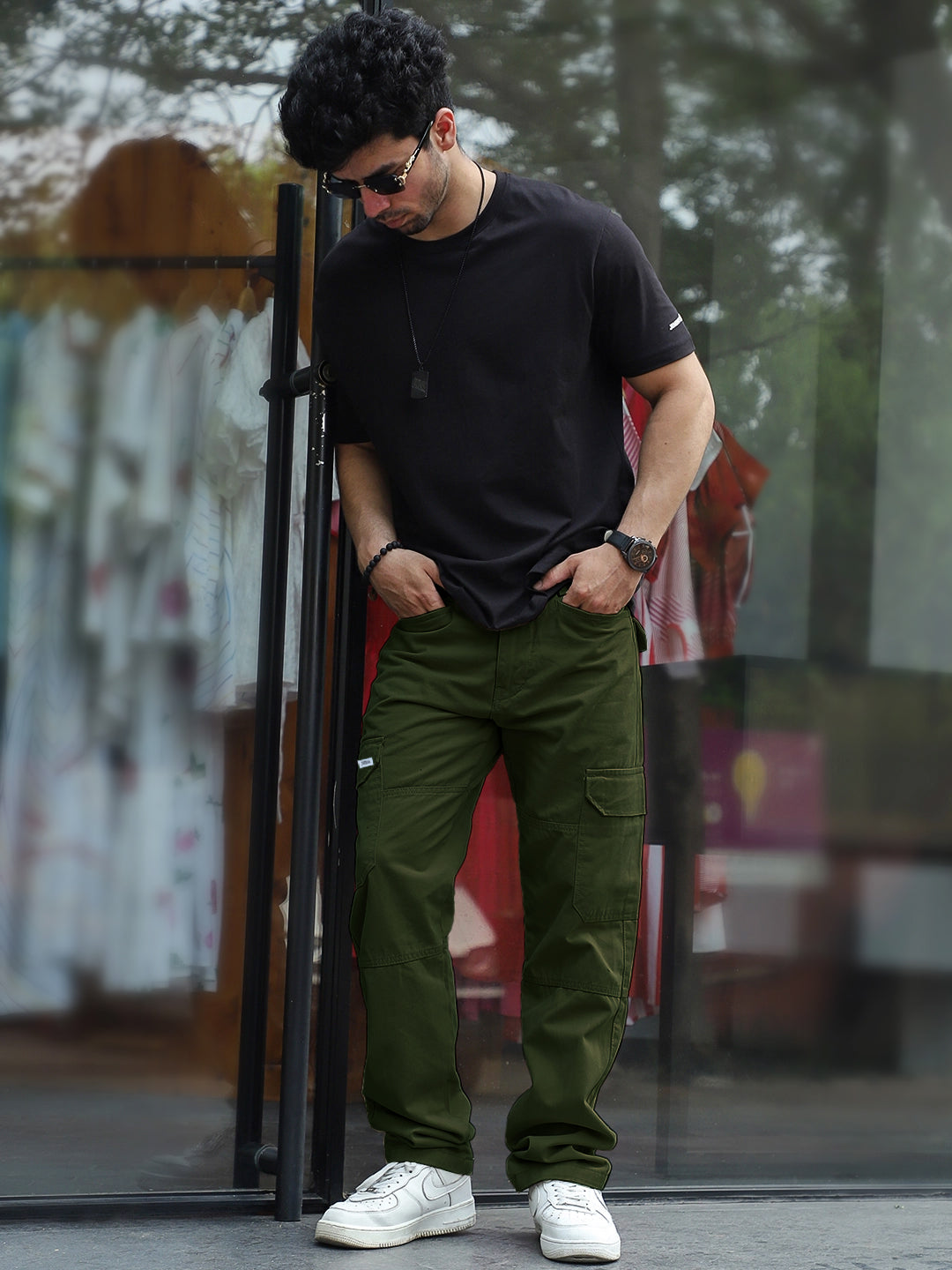Harlow Hues Dark Olive Cotton Cargo