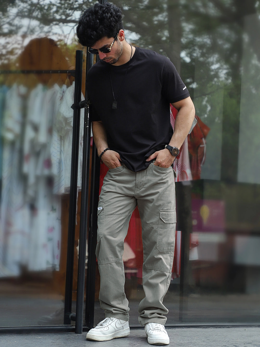 Harlow Hues Light Grey Cotton Cargo