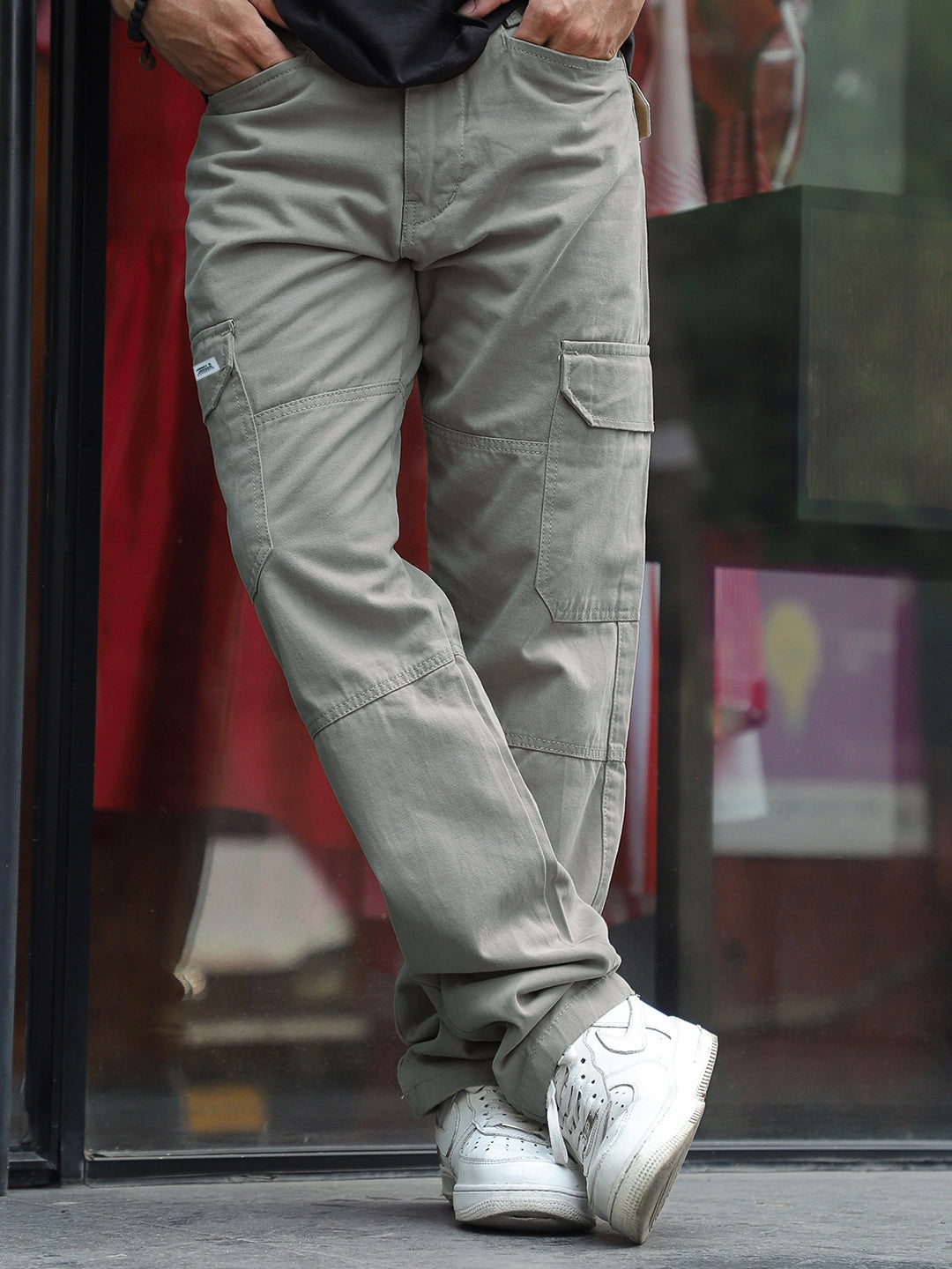 Harlow Hues Light Grey Cotton Cargo