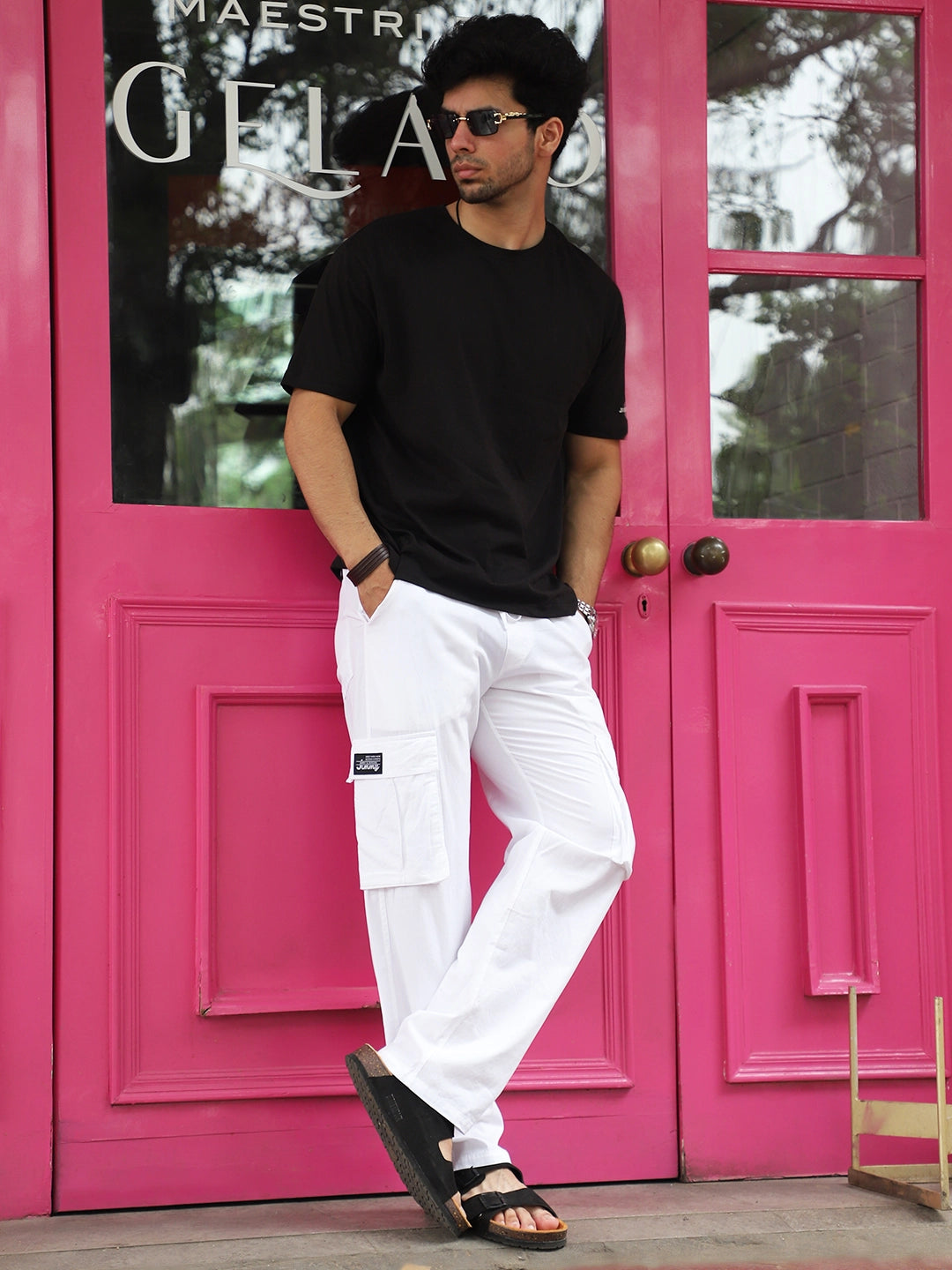 TerraTone White Baggy Fit Cotton Cargo