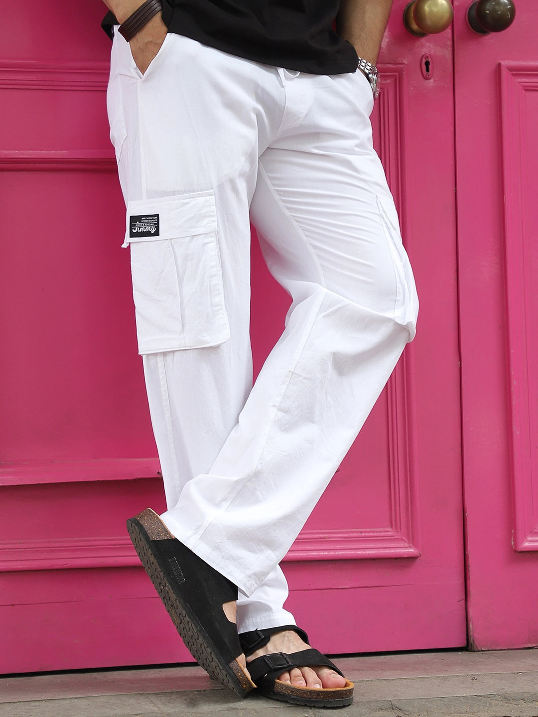 TerraTone White Baggy Fit Cotton Cargo