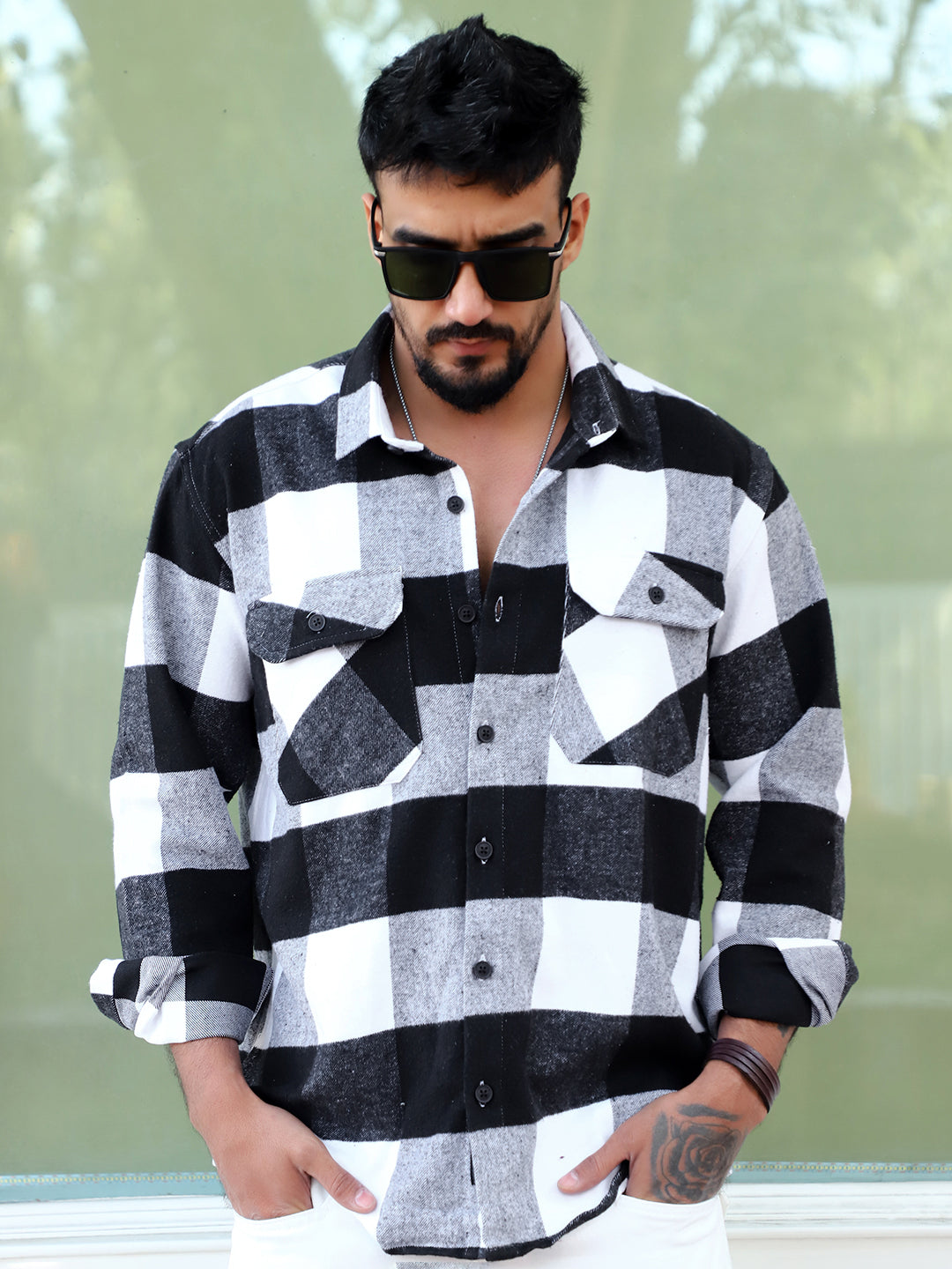 Frame Theory Grey Check Shirt