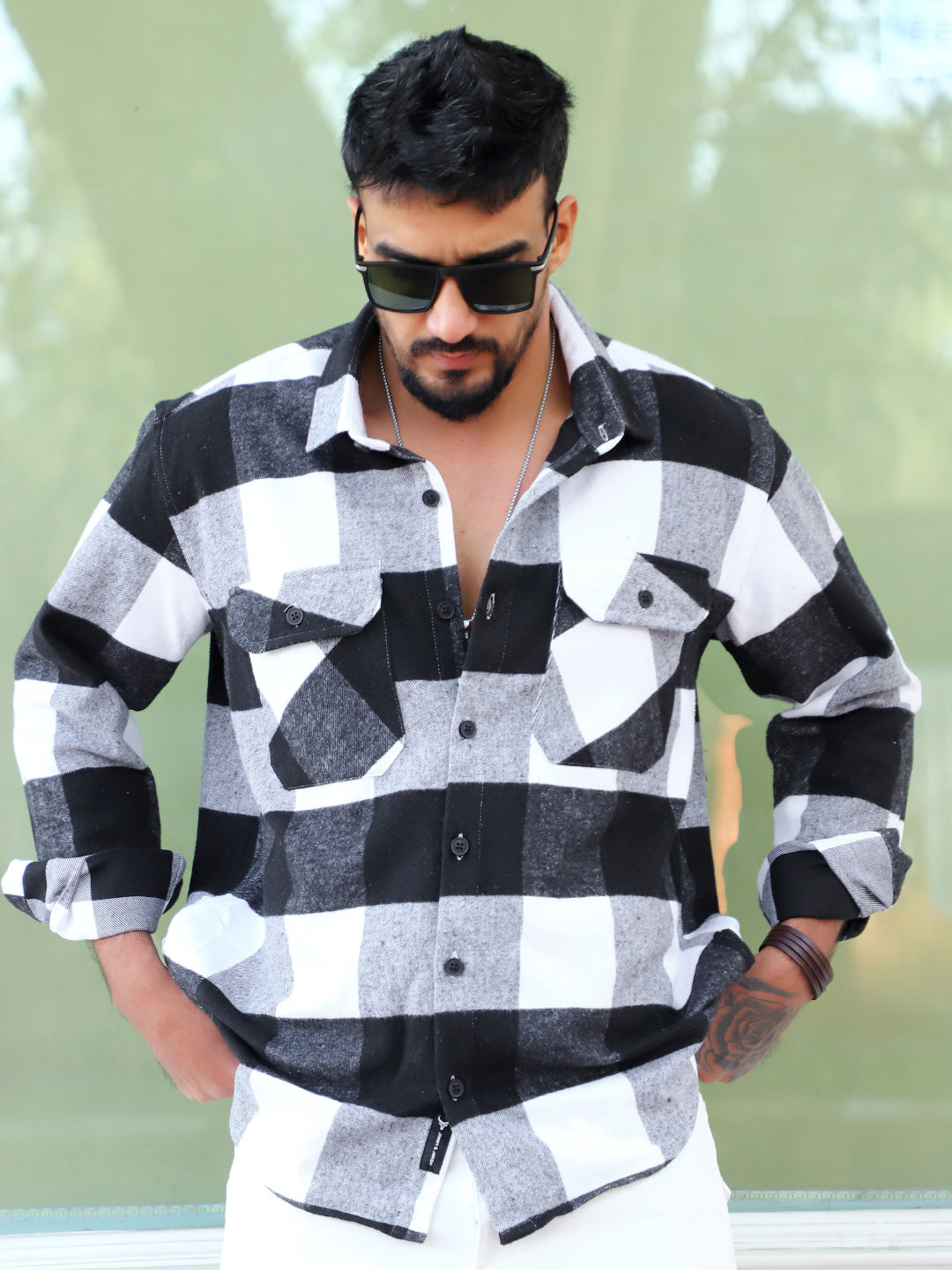 Frame Theory Grey Check Shirt