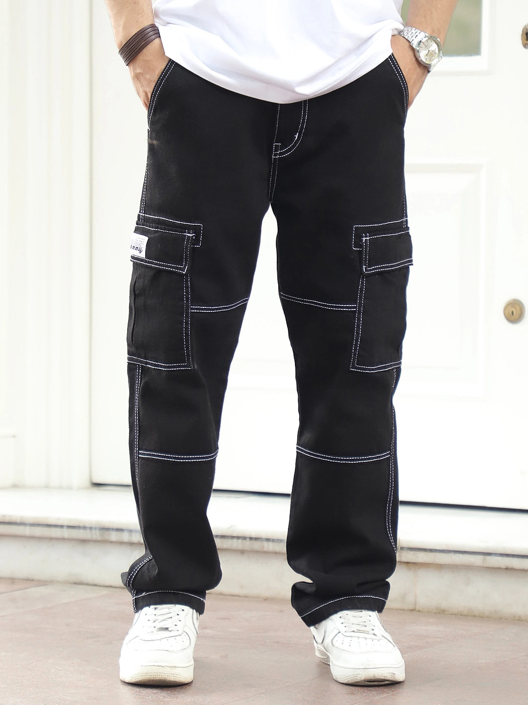 Midnight Vector Black Denim Cargo