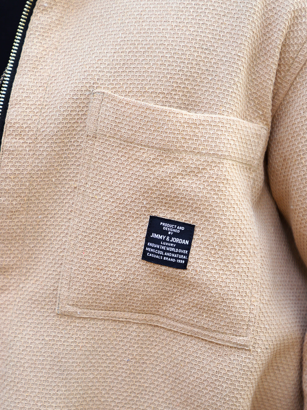Honey Drift Beige Ribbed Shacket