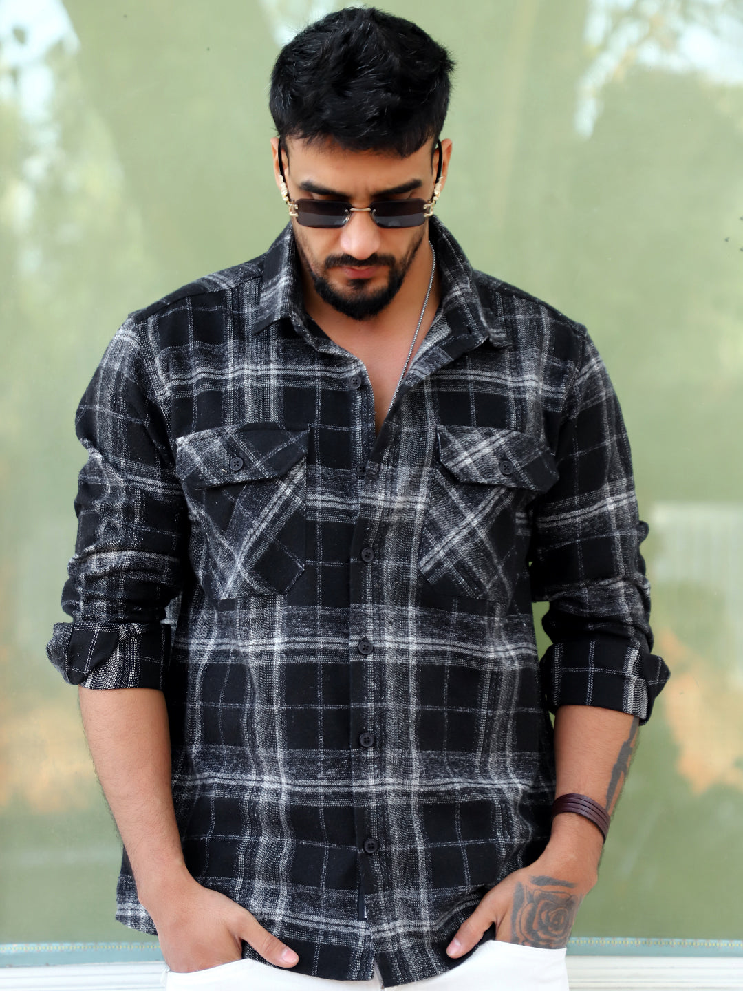 Daytona Black Check Full Sleeve Shirt