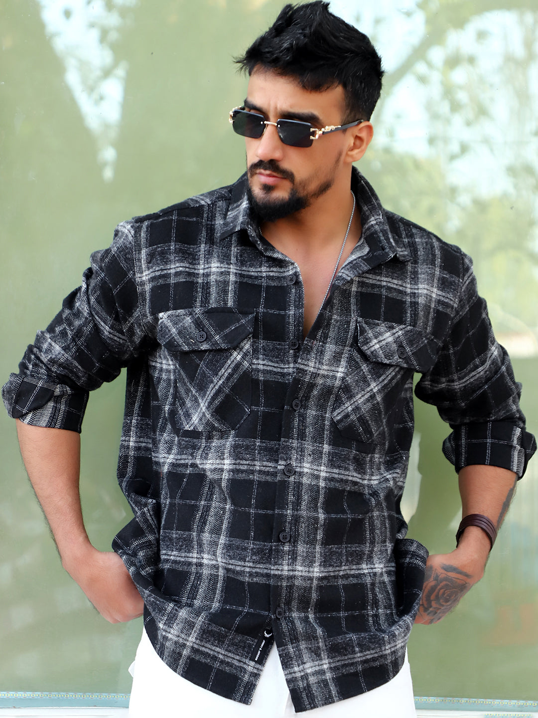 Daytona Black Check Full Sleeve Shirt