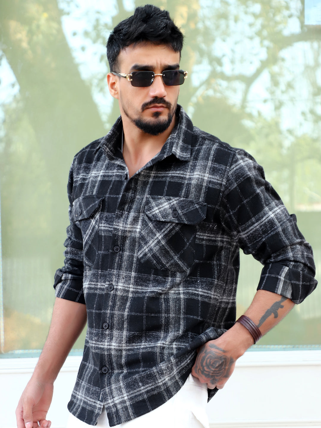 Daytona Black Check Full Sleeve Shirt