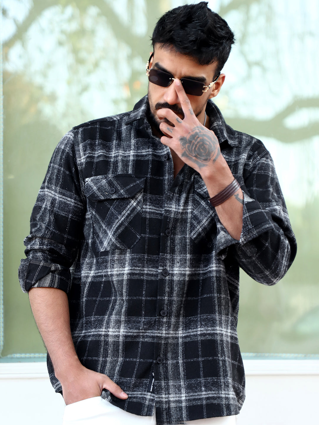 Daytona Black Check Full Sleeve Shirt