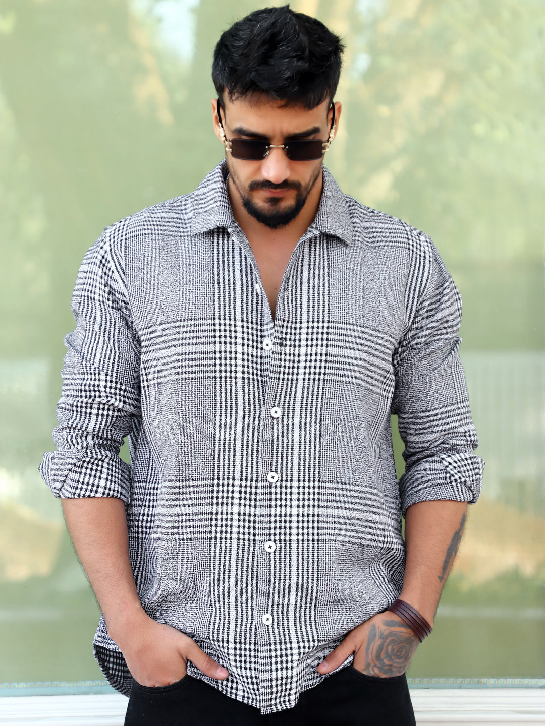 Shadow Theory Black Check Shirt