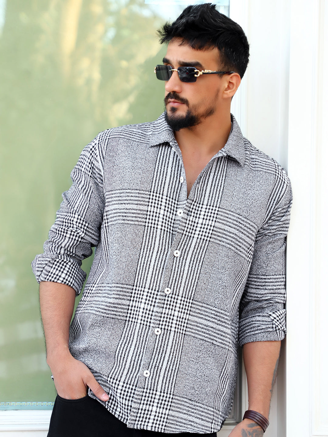 Shadow Theory Black Check Shirt