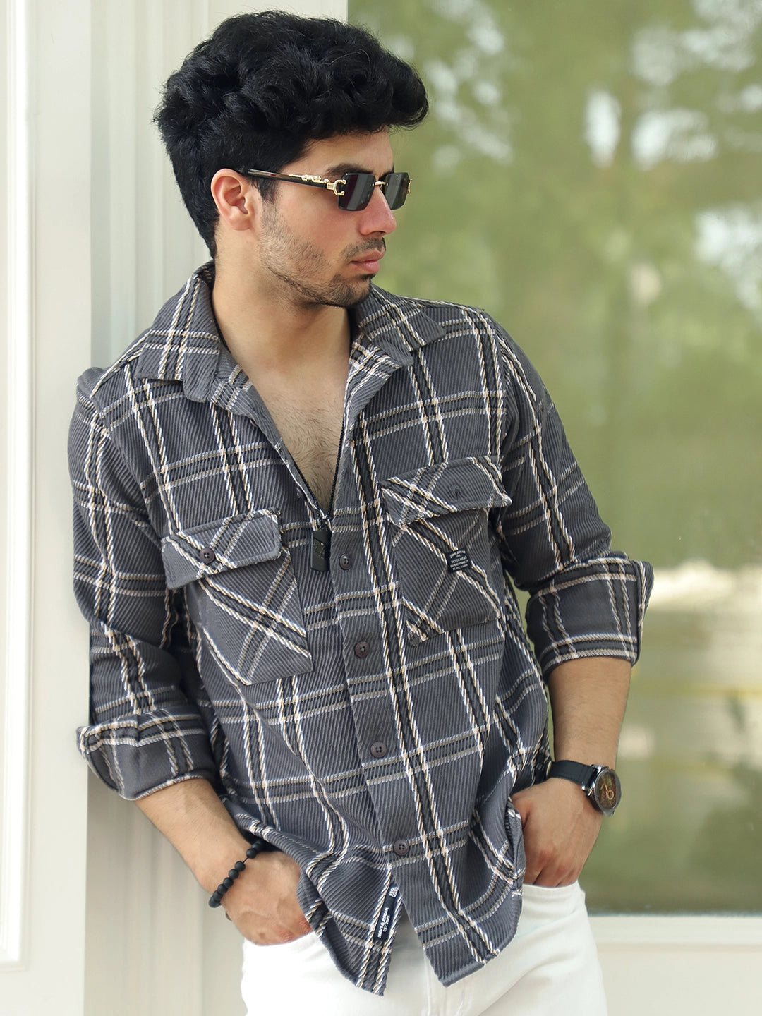 Royal Match Grey Check Full Sleeve Shirt