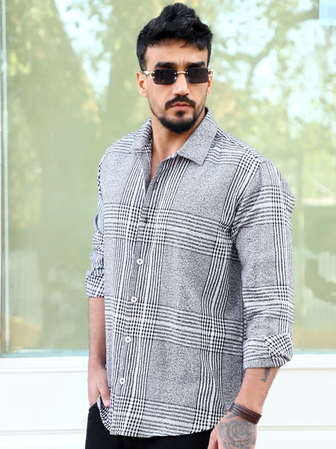 Shadow Theory Black Check Shirt